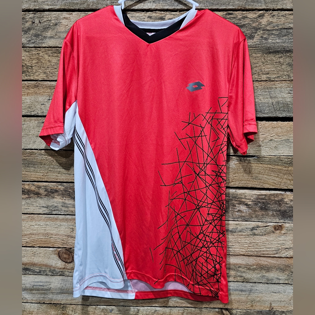 Mens Extra Large (Xl)Lotto Black Red And White Shirt
